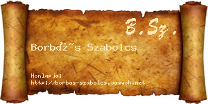 Borbás Szabolcs névjegykártya