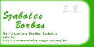 szabolcs borbas business card